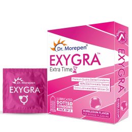 Dr. Morepen: Exygra Longlast Bubblegum Flavoured Condom - Pack of 10