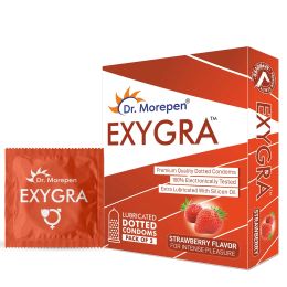 Dr. Morepen: Exygra  Strawberry Flavoured Condom - Pack of 10