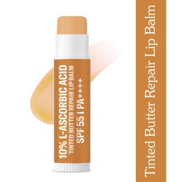 Bake Cosmetics: 10% L-Ascorbic Acid Tinted Butter Brightening Lip Balm SPF 55 PA++++ with Hyaluronic Acid 24 Hour Moisturization For Dark, Pigmented, Dry & Chapped Lips