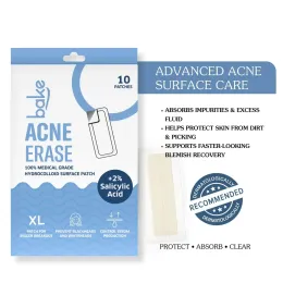 Bake Cosmetics: 2% Salicylic Acid Hydrocolloid Acne Absorbing Surface Patch XL Pimple Patches for Blackheads Removal ,Pore Cleansing & Reduces Whiteheads -Pack Of 10 Strips