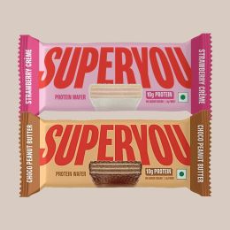 SuperYou: Strength Stack – Strawberry & Choco PB Pack of 10 each) | 10g Protein, 3g Fibre, No Added Sugar 400g