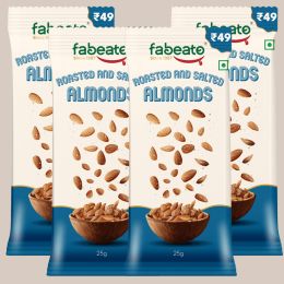 Fabeato: Munch on the Go Snack Premium Roasted and Salted Almonds (25gmx4)