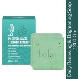 Bake Cosmetics: BAKE 8% Glycolic Acid Scrub Treatment Soap with Niacinamide -Pack of 2(100g x 2)
