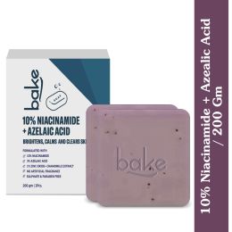 Bake Cosmetics: BAKE 10% Niacinamide + 3% Azelaic Acid Scrub Treatment Soap  -Pack of 2(100g x 2)