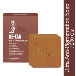 Bake Cosmetics: BAKE De-Tan Scrub Treatment Coffee Soap  -Pack of 2(100g x 2)