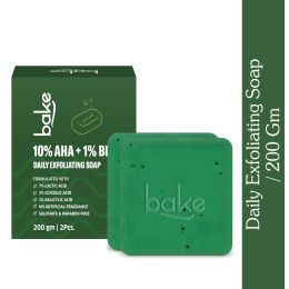 Bake Cosmetics: BAKE 10% AHA + 1% BHA Scrub Treatment Soap -Pack of 2(100g x 2)