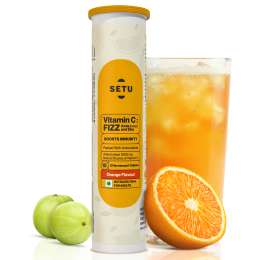 SETU: Setu Vitamin C: Fizz (15 Effervescent Tablets) | Supplements for Women & Men | Antioxidant-Rich to Helps Boost Immunity in Adults With Vitamin C Complex, Amla & Zinc (Orange)