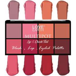 Love Earth: Blush - Lips - Eyelids Palette - 16gm