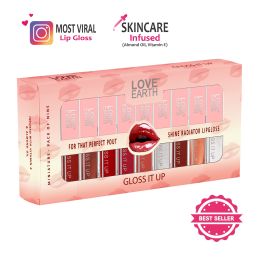 Love Earth: Lip Gloss Pack of 9 Multi Colors - 2 ml each