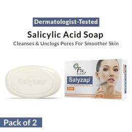 Fixderma: Salyzap Soap Salicylic Acid Tea Tree Oil Acne Soap - 75gm (Pack of 2)