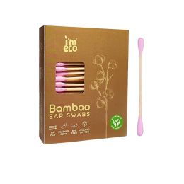 Amwoodo: IMECO Bamboo Ear Swabs | 100 Soft Double-Tip Cotton Buds | Pack of 1