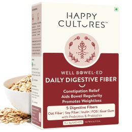 Happy Cultures: Well Bowel-ed Advanced Unique Blend of 5 Digestive Fiber & Probiotics - 15 Sachets