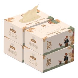 Amwoodo: Bamboo Facial Tissue | Soft & Highly Absorbent | 2-Ply | 200 Pulls Per Pack | Pack of 4