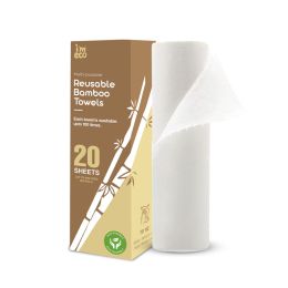 Amwoodo: Bamboo Kitchen Towel Roll | Reusable Paper Napkins | 4 Ply | 20 Sheets Per Roll | Pack of 1