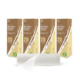 Amwoodo: Bamboo Kitchen Towel Roll | Reusable Paper Napkins | 4 Ply | 20 Sheets Per Roll | Pack of 4