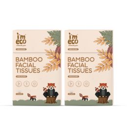 Amwoodo: Bamboo Pocket Tissue | Ultra-Soft Travel Friendly Facial Wipe | 10 Pulls Per Pack | Pack of 2