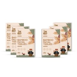 Amwoodo: Bamboo Pocket Tissue | Ultra-Soft Travel Friendly Facial Wipe | 10 Pulls Per Pack | Pack of 6