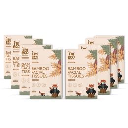 Amwoodo: Bamboo Pocket Tissue | Ultra-Soft Travel Friendly Facial Wipe | 10 Pulls Per Pack | Pack of 8