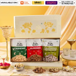 Nutty Gritties: Platinum Roasted Dry Fruits Gift Box - 600gm