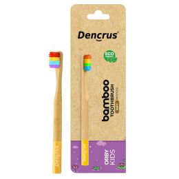 Amwoodo: Orby Kids Bamboo Toothbrush For Kids | 100% Natural Soft Bristles | Rainbow | Pack of 1