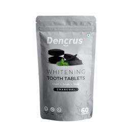 DENCRUS: Tooth Tablets | WHITENING CHARCOAL Flavour| 60 Tablets