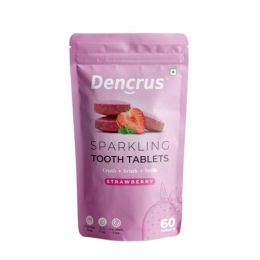 DENCRUS: Tooth Tablets | STRAWBERRY Flavour | 60 Tablets