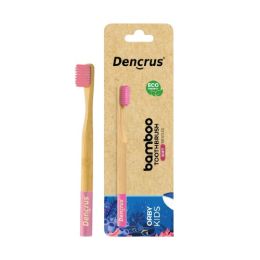 Amwoodo: Orby Kids Bamboo Toothbrush For Kids | 100% Natural Soft Bristles | Pink | Pack of 1