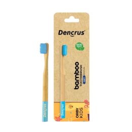 Amwoodo: Orby Kids Bamboo Toothbrush For Kids | 100% Natural Soft Bristles | Blue | Pack of 1