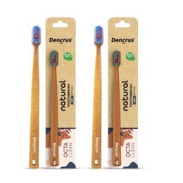 DENCRUS: Octa Clean Eco-Friendly Toothbrush | Octagonal Handle With Soft Bristles | Pack of 2