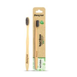 DENCRUS: Natural Clean Bamboo Toothbrush | Charcoal Activated Soft Bristles | Pack of 1