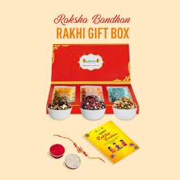 Ambrosia: Trail Mixes Rakhi Gift Hamper 600g (each pack 200g)