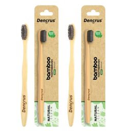 Amwoodo: Orby Kids Bamboo Toothbrush For Kids | 100% Natural Soft Bristles | Blue | Pack of 2