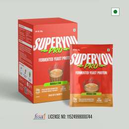 SuperYou: Pro Fermented Yeast Protein(Pack of 8) | 24gm Protein| Masala Chai  | PDCAAS of 1 - 288gm