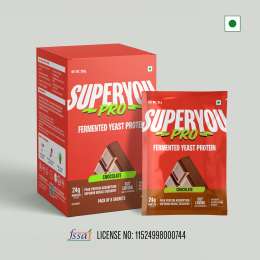 SuperYou: Pro Fermented Yeast Protein (Pack of 8) | 24gm Protein| Chocolate | PDCAAS of 1 - 1kg