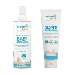 mommypure: Soothe and Refresh Baby Bottom Wash & The Caring Touch Diaper Rash Cream - 200 gm