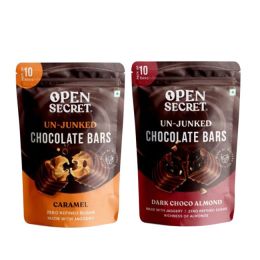 Open Secret: Combo of - Caramel Chocolate Bars & Dark Choco & Almond Chocolate Bars - 310gm