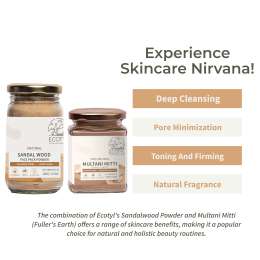Ecotyl: Face Pack Combo - Sandalwood Powder and Multani Mitti | Duo for Skin Brightening and Glow | 100gm + 150gm