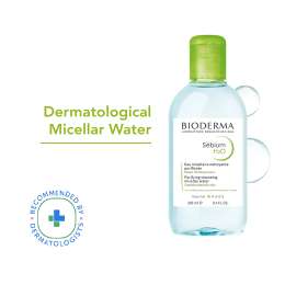 Bioderma: Bioderma Sébium H2O Purifying Micellar Cleansing Water and Makeup Removing Solution for Combination to Oily Skin 250 ml