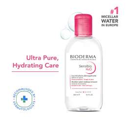Bioderma: Sensibio H2O Daily Soothing Cleanser, Make up Pollution & Impurities Remover Face Eyes Sensitive skin 250ml