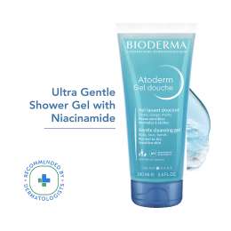 Bioderma: Atoderm Gel Douche Ultra Gentle Soap Free Shower Gel with Niacinamide for 24H Hydration 100ml