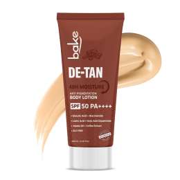 Bake Cosmetics: De-Tan Anti-Pigmentation Coffee Body Lotion with Kojic, Glycolic & Lactic Acid for Spots, Pigmentation & Tan Removal
