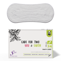 Saathi: Biodegradable Bamboo Pantyliners ( 155MM ) - Ultra Thin  Pack of 24 X 1 - 24 Liners