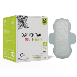 Saathi: Biodegradable Bamboo Regular ( 245MM ) Sanitary Pads   Pack of 12 X 1 - 12 Pads (Regular)