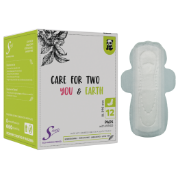 Saathi: Biodegradable Bamboo XL ( 290MM ) Sanitary Pads  Pack of 12 X 1 - 12 Pads (Medium)