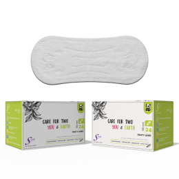 Saathi: Organic Bamboo Pantyliners ( 155MM )   Pack of 24 X 2 - 48 Liners