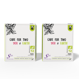 Saathi: Organic Bamboo Regular ( 245MM ) Sanitary Napkins  Pack of 12 X 2 - 24 Pads (Regular)