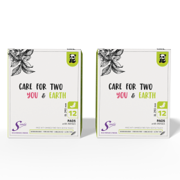 Saathi: Organic Bamboo XL ( 290MM ) Sanitary Napkins    Pack of 12 X 2 - 24 Pads (Medium)