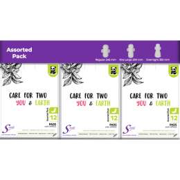 Saathi: Bamboo Sanitary Pads - Compostable | All-Day Protection  Pack of 12 X 3 - 36 Pads (9 Reg + 9 XL + 18 ON)