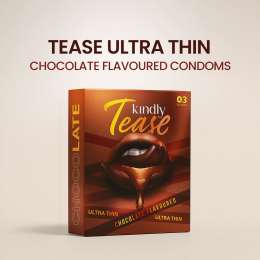 Kindly Health: Tease Ultra Thin Chocolate flavour Condoms for Men, Pack of 3 