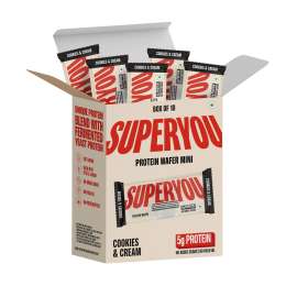 SuperYou: Cookies & Cream Protein Wafer Mini Bars   Pack Of 10